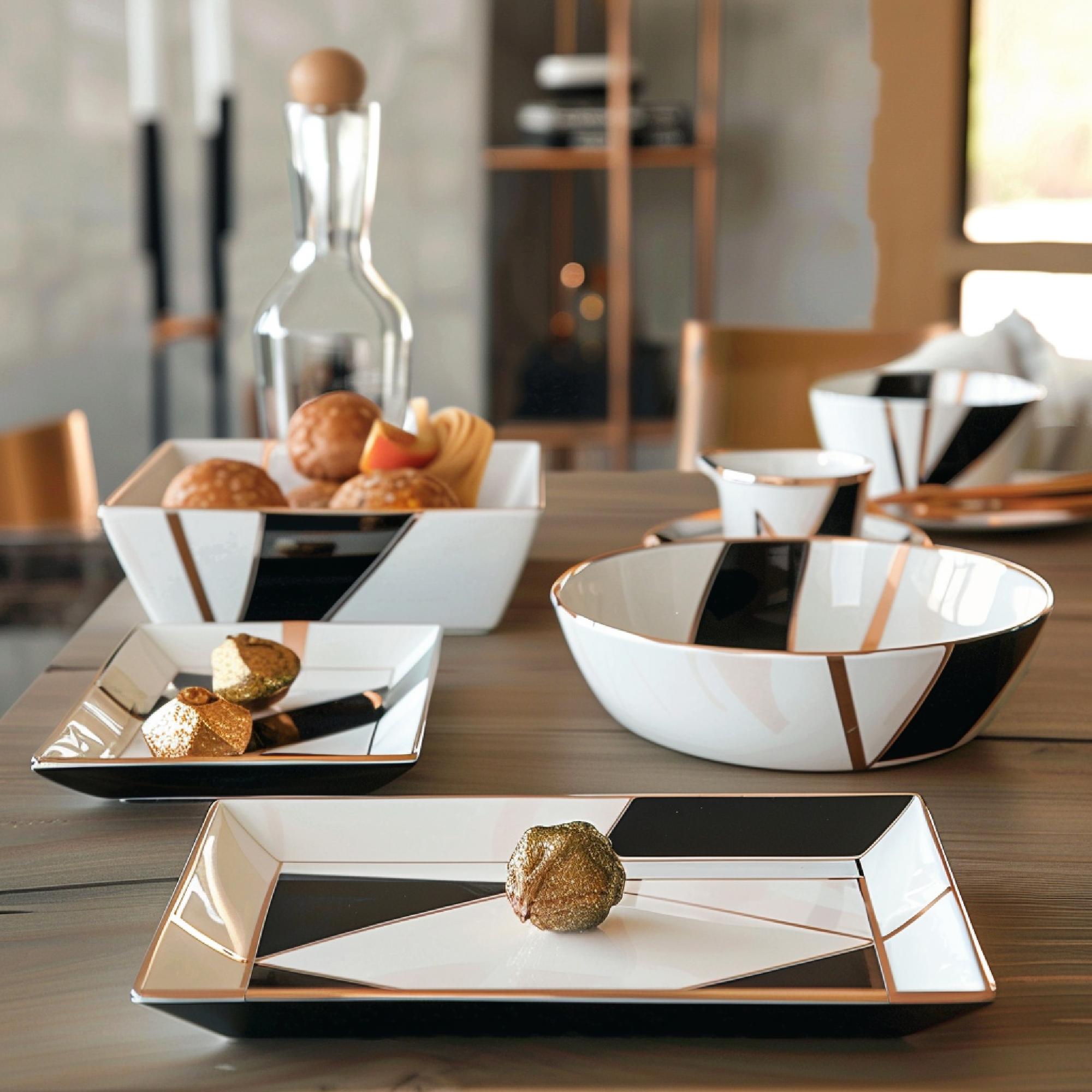 Elegant workshop kitchen counter with plated dishes